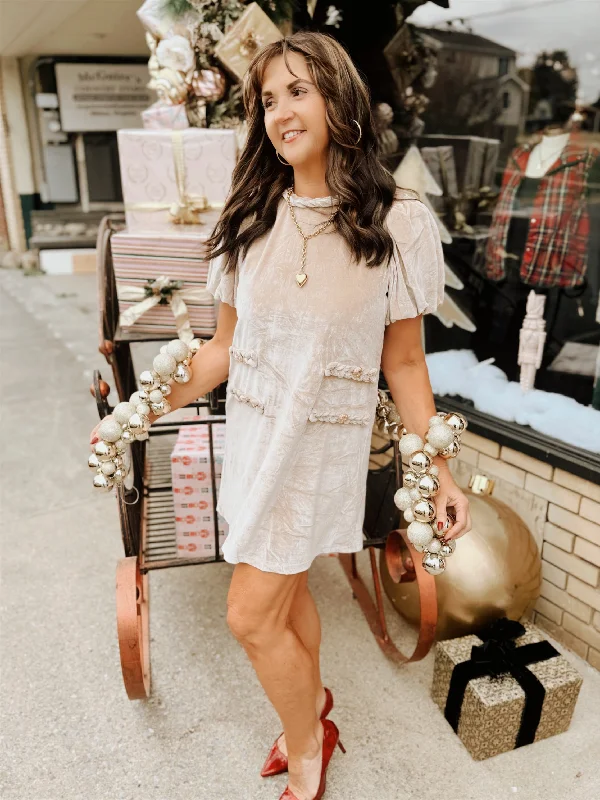 Make a toast velvet dress - Champagne