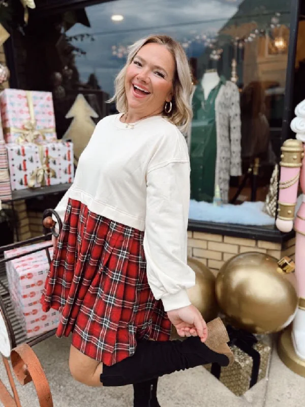 Kristi Plaid Dress | Ivory