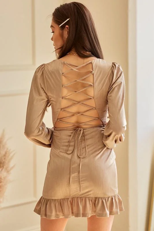 FINAL SALE Emilee Dress-Light Taupe
