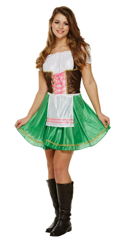Ladies Bavarian Dress Beer Girl Oktoberfest German Maid Fancy Dress Costume