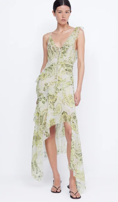 Bec & Bridge Lylou Frill Dress - Lemon Paisley