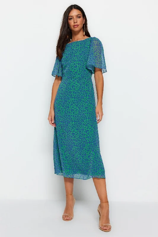 Green Printed Dress TWOSS23EL01372