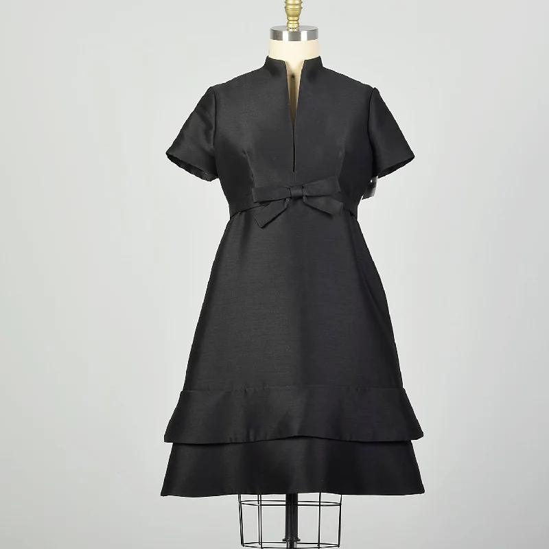 XL 1960s Lord & Taylor Black Cocktail Dress LBD