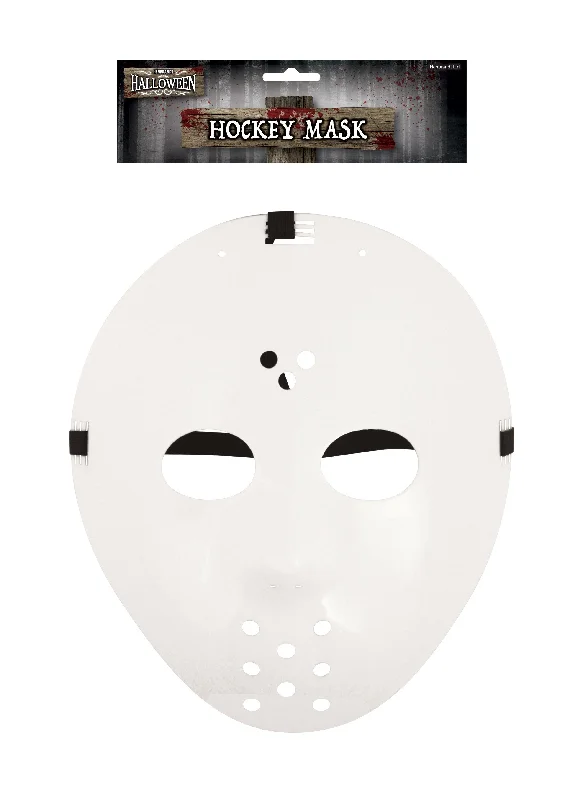 Plastic Hockey Face Mask White Halloween Horror Fancy Dress Party Accessory