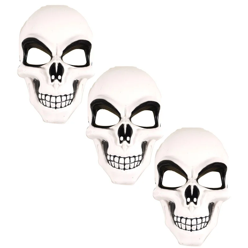 Pack of 3 White Skeleton Mask Skull Face Halloween Scary Horror Fancy Dress Party Costume Face Mask