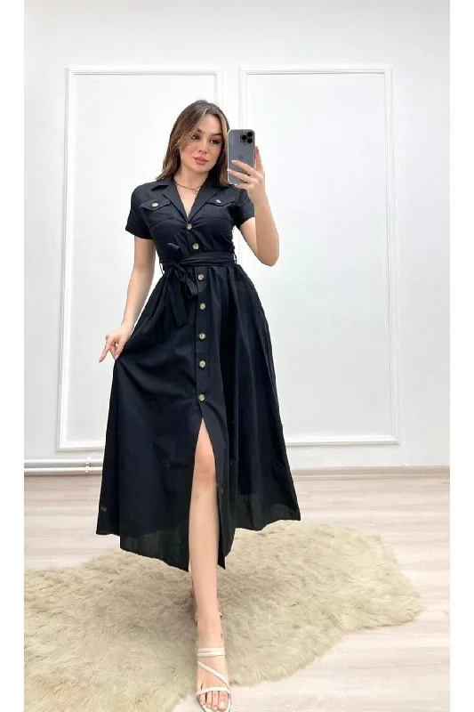 Short Sleeve Button Dress