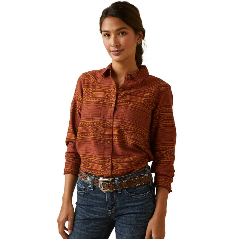 Ariat Women's Billie Jean Canyon Long Sleeve Button Down Shirt 10046042 Fashionable Short Sleeve Shirt