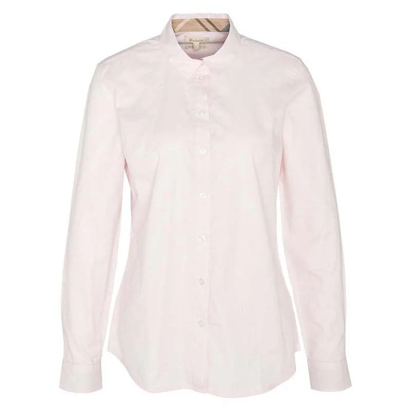 Barbour Derwent Ladies Shirt - Pink/Primrose Hessian Elegant Lace-Trimmed Short Shirt