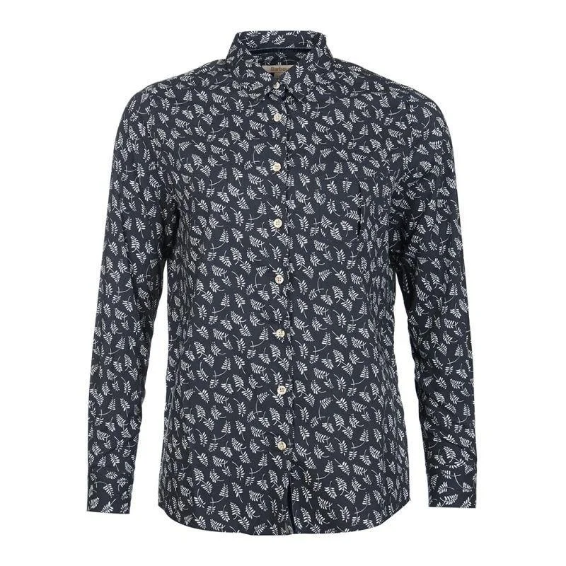 Barbour Ladies Vyne Shirt - Navy Classic Cropped Short Sleeve