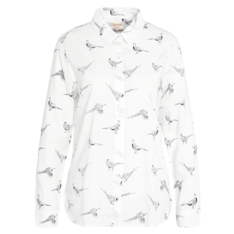Barbour Safari Ladies Shirt - Pheasant Print Fashionable Short Sleeve Shirt