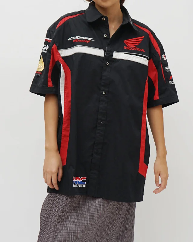 Honda S/S Racing Shirt Stylish Split-Hem Short Shirt