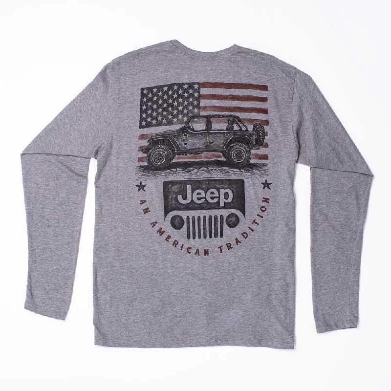 Jeep - An American Tradition Long Sleeve Shirt Fashionable Draped Short Sleeve