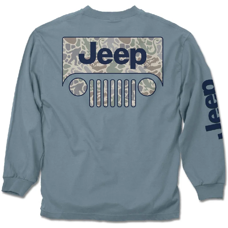 Jeep - Grille Camo Easter Egg Long Sleeve Shirt Cozy Striped Short Sleeve