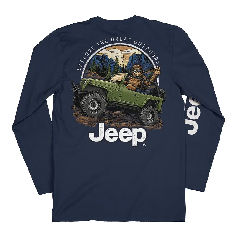 Jeep - Sasquatch Long Sleeve Shirt Trendy Short Sleeve Tunic