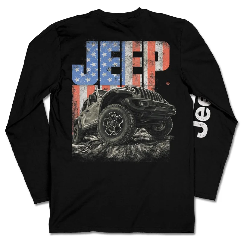 Jeep - USA Rocks Long Sleeve Shirt Relaxed Button-Down Short Shirt