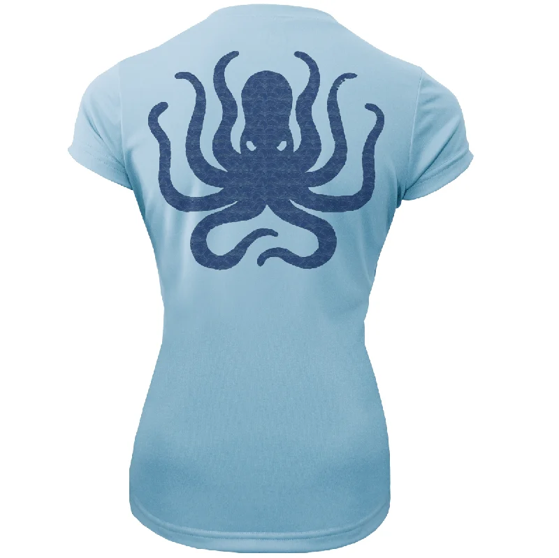 Key West, FL Kraken Women's Short Sleeve UPF 50+ Dry-Fit Shirt Fashionable Rounded Short Shirt