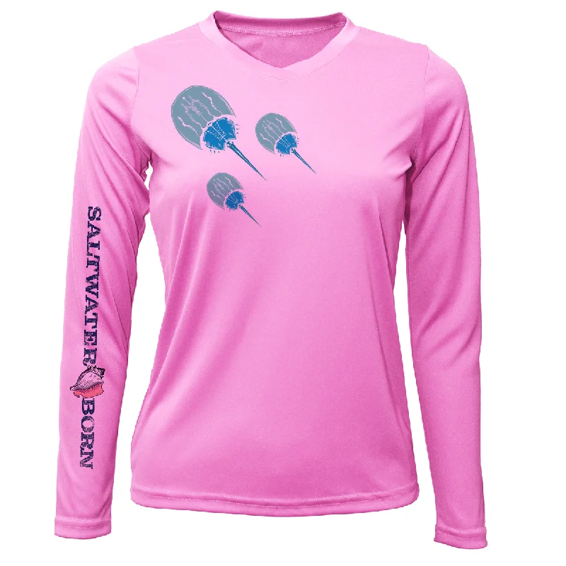 Key West Horseshoe Crab Women's Long Sleeve UPF 50+ Dry-Fit Shirt Classic Short Sleeve Tunic