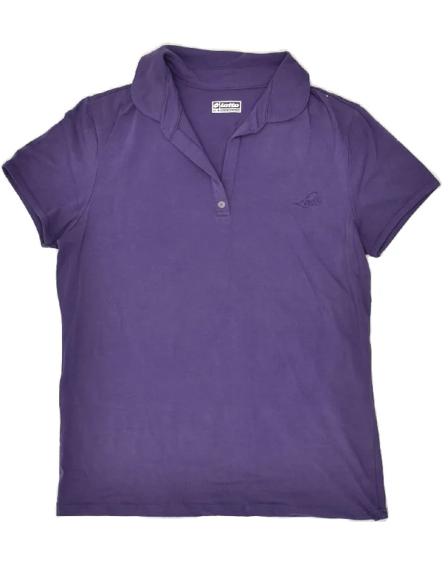 LOTTO Womens Polo Shirt UK 20 2XL Purple Comfortable Short Sleeve Blouse