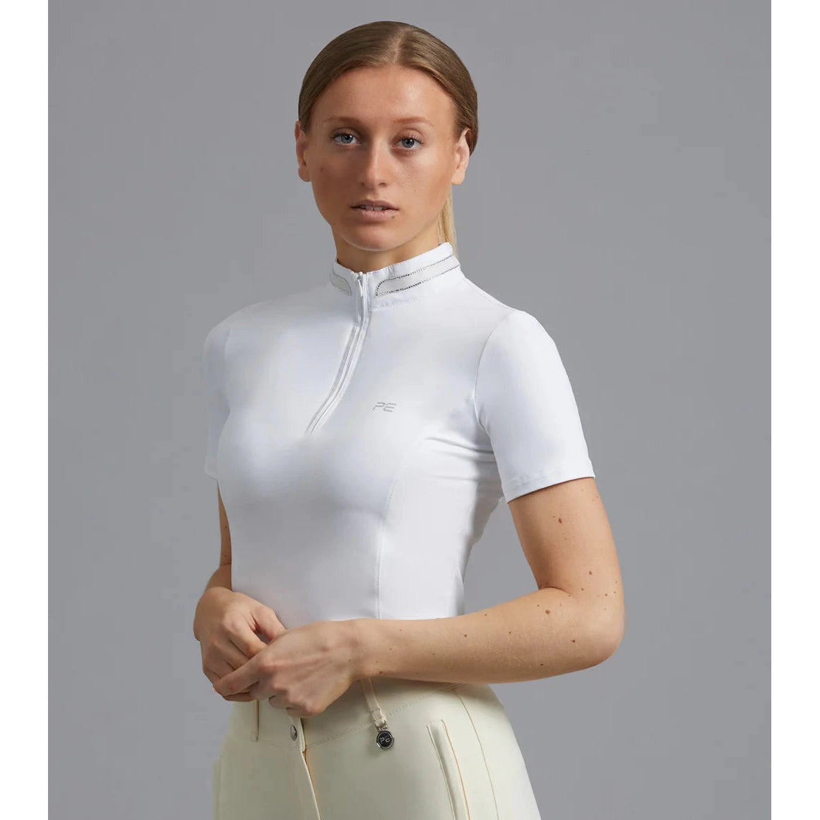 Maria Diamanté Show Shirt Elegant Draped Short Shirt