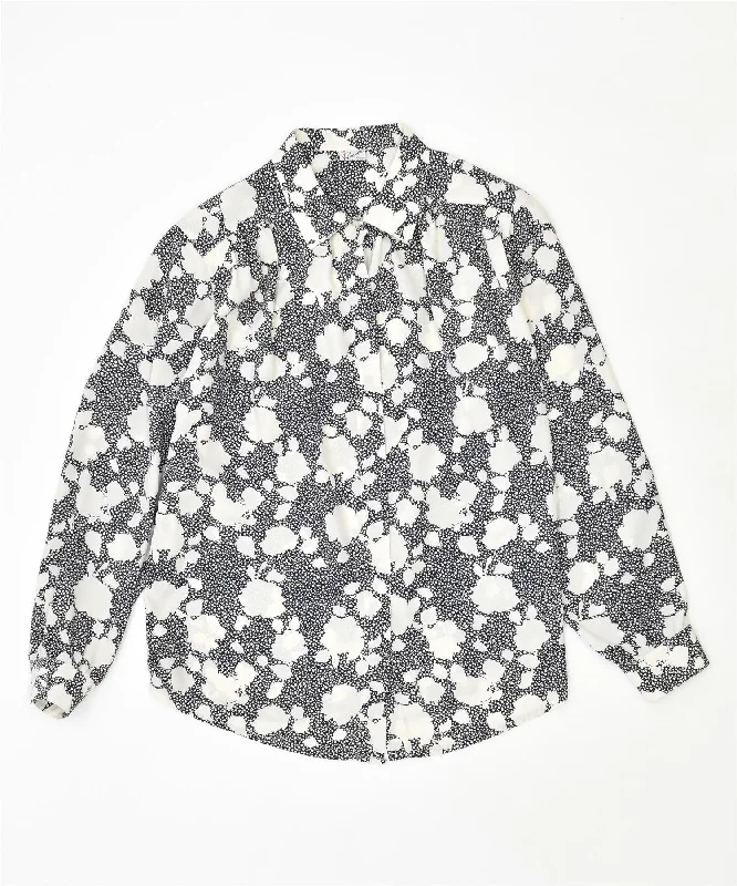 PRIMAVERA Womens Shirt Blouse UK 14 Large Multicoloured Polyester Vintage Stylish Crew Neck Shirt