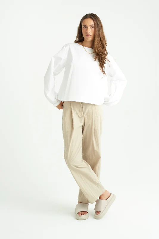 SAI SHIRT WHITE Comfortable Loose Short Sleeve