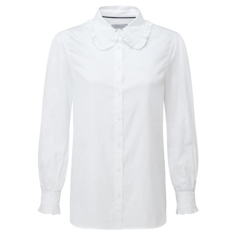 Schoffel Somerleyton Ladies Shirt - White Soft Cotton Short Shirt