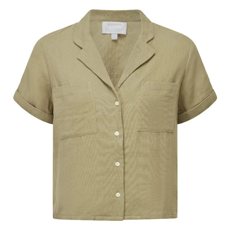 Schoffel Summerfield Ladies Shirt - Light Khaki Green Soft Cotton Short Tee