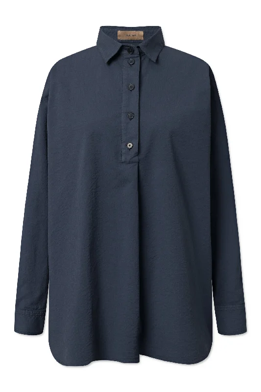 SHILOH SHIRT NAVY Elegant Button-Down Short Shirt