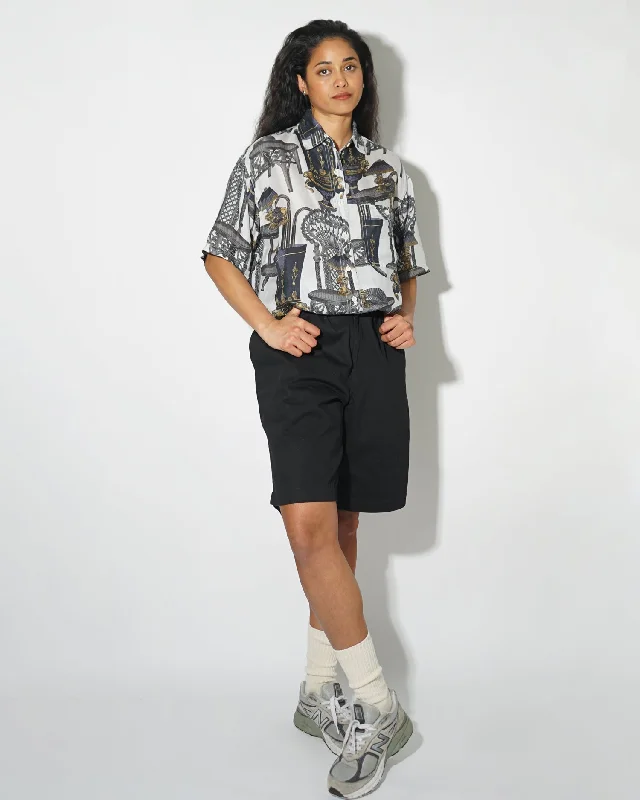 Silk Shirts Short Sleeve Patterned / H Cozy Linen Short Shirt