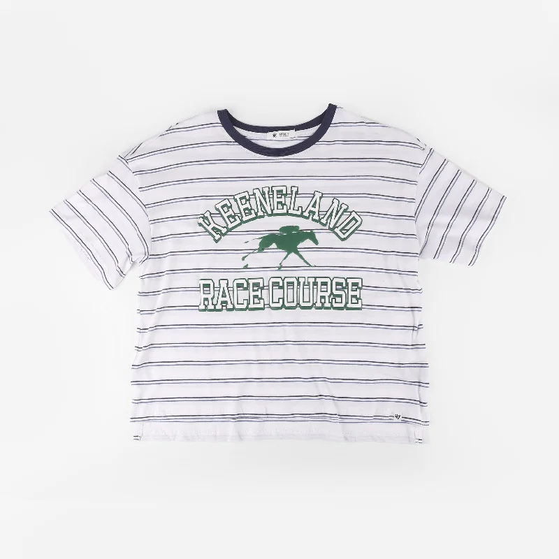 '47 Brand Keeneland Women's On The Line Stripe Tee Solid Print Embellished