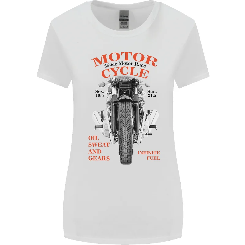 850cc Motor Race Biker Motorcycle Motorbike Womens Wider Cut T-Shirt Collared Crew Neck Turtle Neck