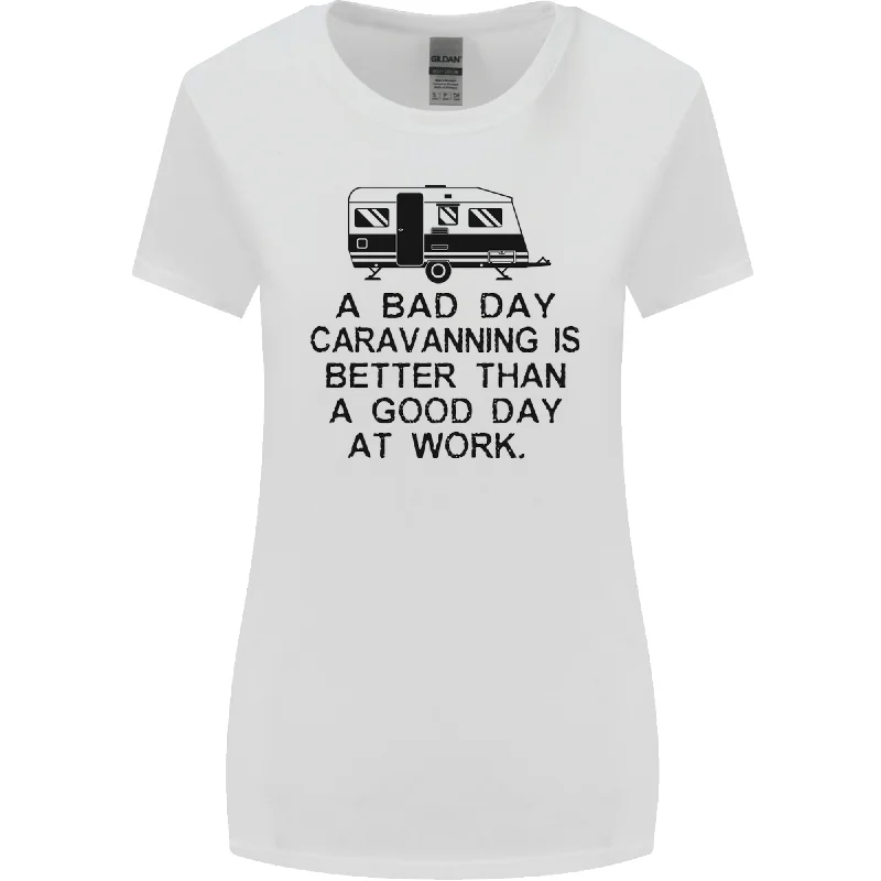 A Bad Day Caravanning Caravan Funny Womens Wider Cut T-Shirt Wool Fabric Cashmere Fabric Tweed Fabric