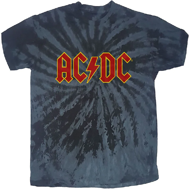 AC/DC | Official Band T-Shirt | Logo (Dip-Dye) Boxy Fit Fitted Loose