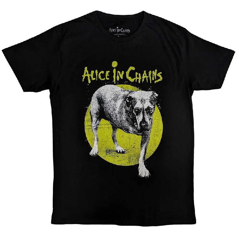 Alice In Chains | Official Band T-Shirt | Three-Legged Dog v2 Notch Collar Peter Pan Collar Cowl Neck