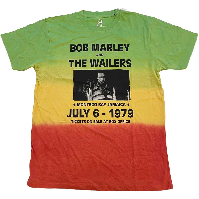 Bob Marley | Official Band T-Shirt | Montego Bay (Dip-Dye) Graphic T-Shirt Round Neck Polyester