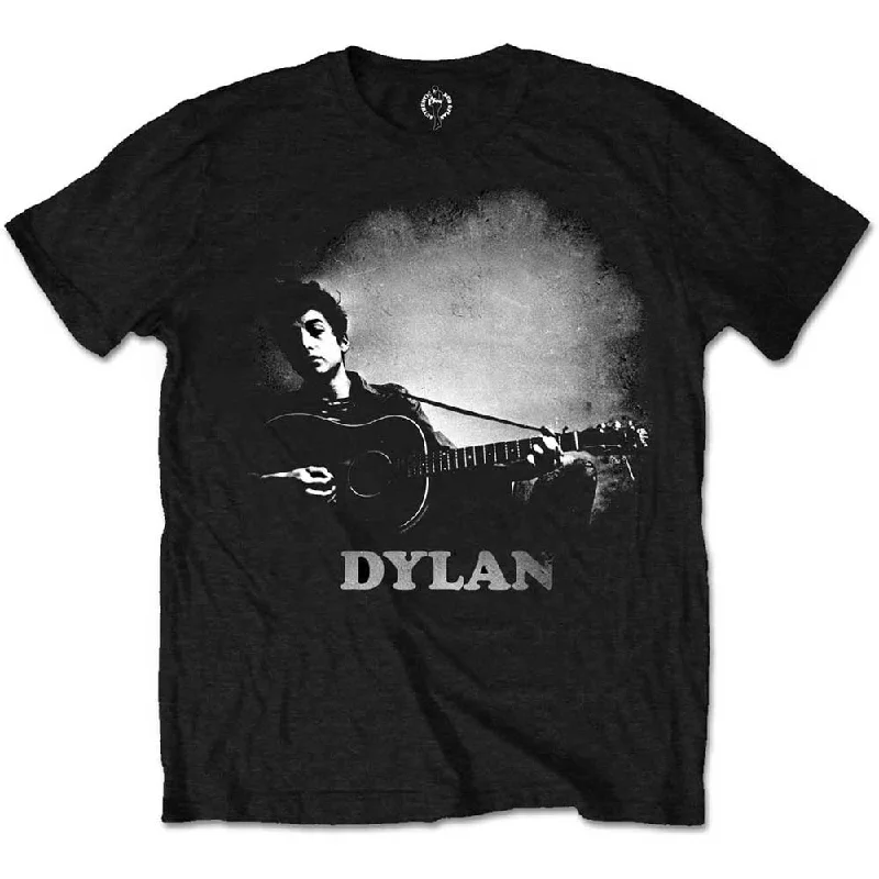 Bob Dylan | Official Band T-Shirt | Guitar & Logo Handmade Hand-knitted Hand-woven