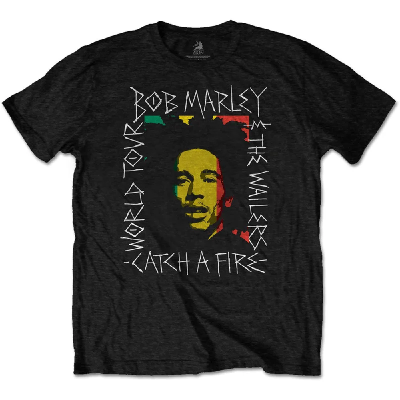 Bob Marley | Official Band T-Shirt | Rasta Scratch Zippered Buttoned Snapped