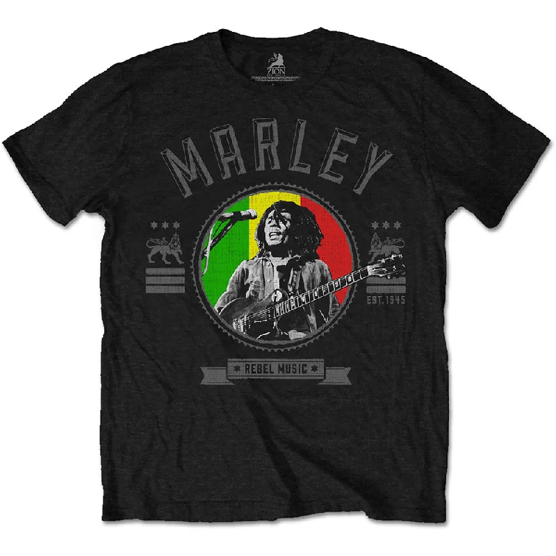 Bob Marley | Official Band T-Shirt | Rebel Music Seal Rayon Velvet Corduroy