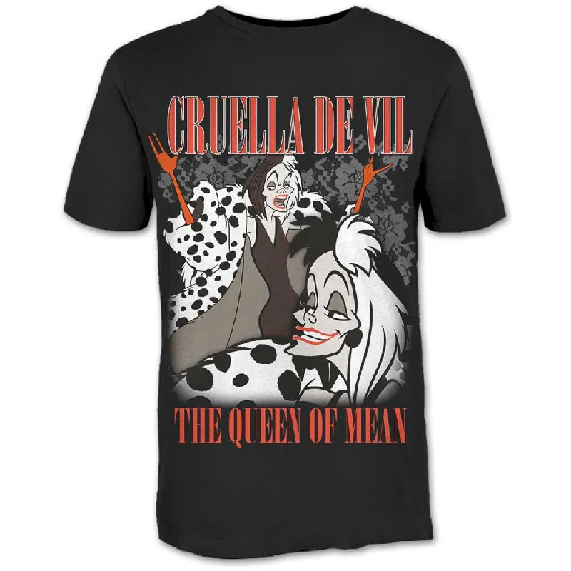 Disney | Official Band T-Shirt | 101 Dalmations Cruella Homage Fleece Fabric Down Fabric Feather Fabric