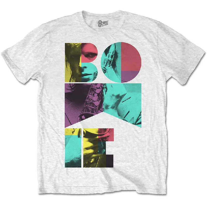 David Bowie | Official Band T-Shirt | Colour Sax Silk Blend Satin Velvet