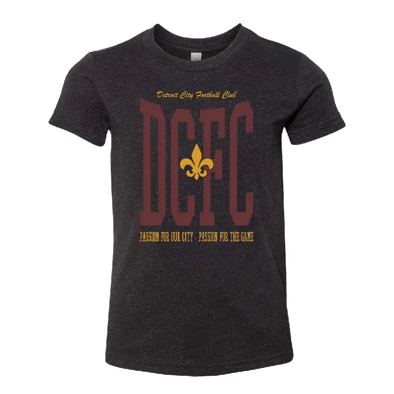 DCFC Youth Tall Tee- Heather Black Fashionable Trendy Casual