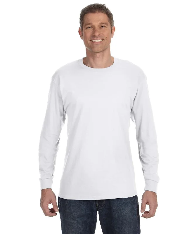 Gildan Heavy Cotton Long Sleeve T-Shirt | White Anti-Pilling Machine Wash Handmade