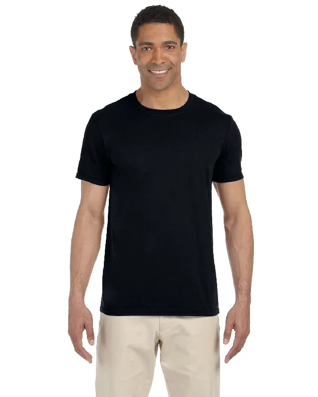 Gildan SoftStyle T-Shirt | Black Solid Print Embellished