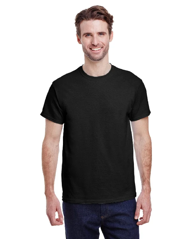 Gildan Ultra Cotton Heavyweight T-Shirt | Black Notch Collar Peter Pan Collar Cowl Neck