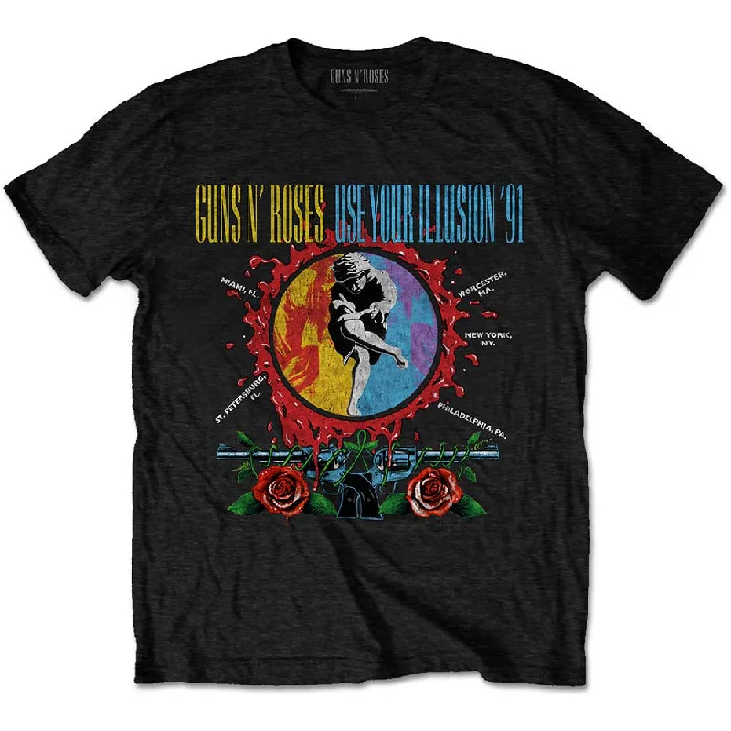 Guns N' Roses | Official Band T-Shirt | Use Your Illusion Circle Splat Modern Contemporary Chic