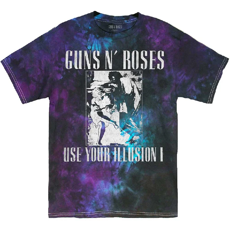 Guns N' Roses | Official Band T-Shirt | Use Your Illusion Monochrome (Dye-Wash) Zippered Front Buttoned Front Snap Front