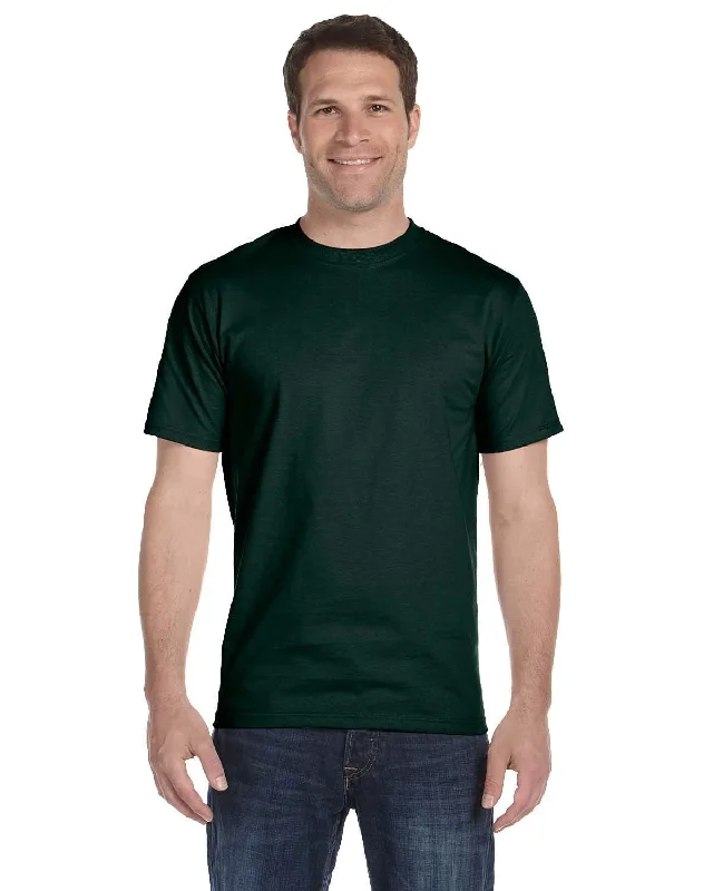 Hanes ComfortSoft 100% Cotton T-Shirt | Deep Forest Rayon Velvet Corduroy