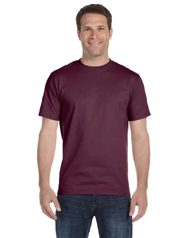 Hanes ComfortSoft 100% Cotton T-Shirt | Maroon Welt Pockets Slit Pockets Flap Pockets