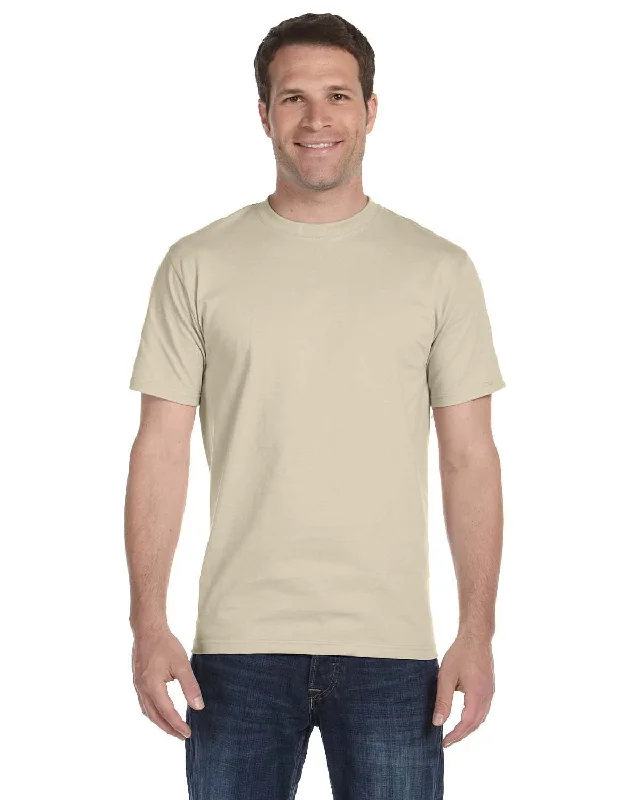 Hanes ComfortSoft 100% Cotton T-Shirt | Sand Iron Safe Non-Iron Wrinkle Free