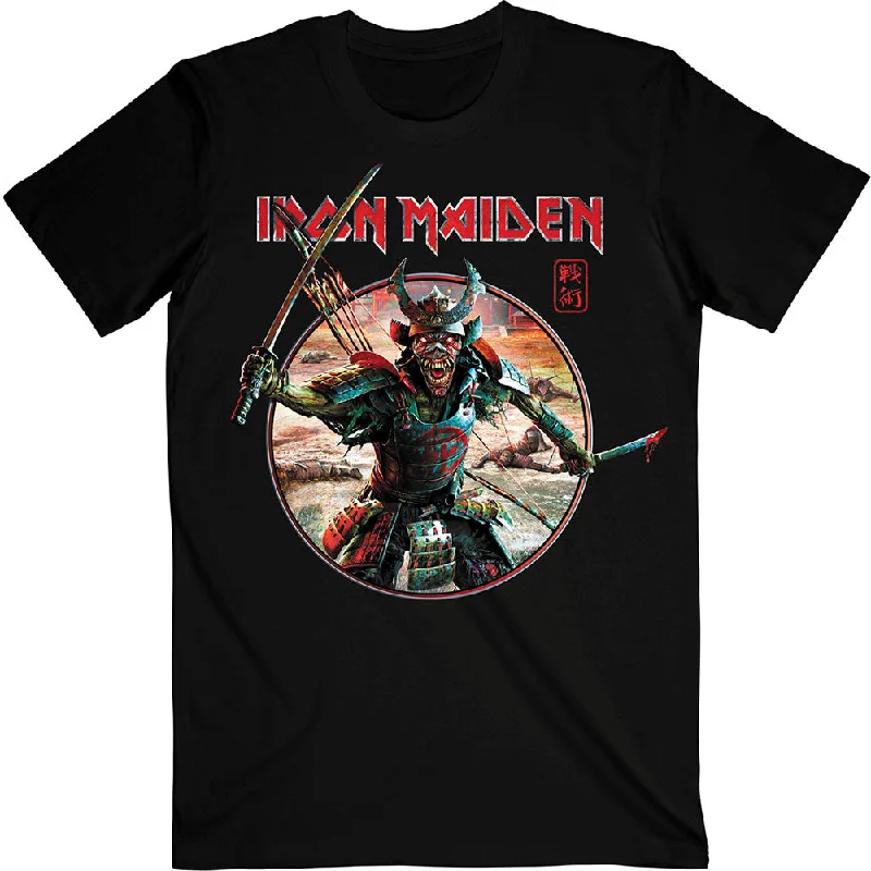 Iron Maiden | Official Band T-Shirt | Senjutsu Eddie Warrior Circle Wool Fabric Cashmere Fabric Tweed Fabric